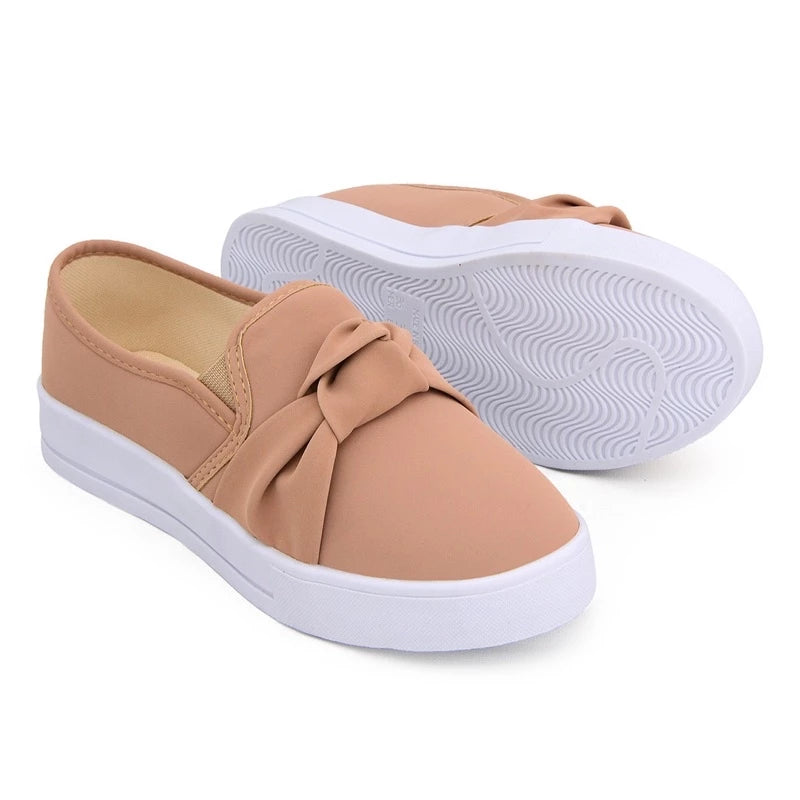 Tênis Feminino Casual confortável Iate Slip On Stillus Calce Fácil Laço 1 Dynasty inverno