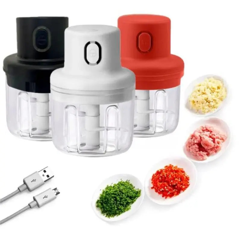 Mini processador de alimentos elétrico 250ml, triturador recarregável sem fio, utensílio de cozinha.