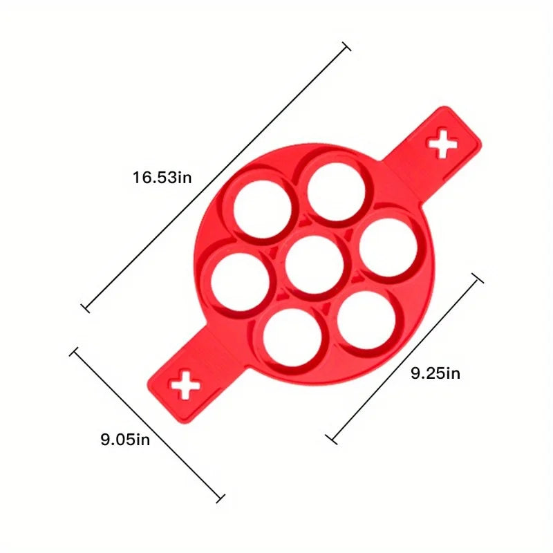 molde de silicone para panquecas, permitindo que você vire e cozinhe suas panquecas favoritas em segundos.