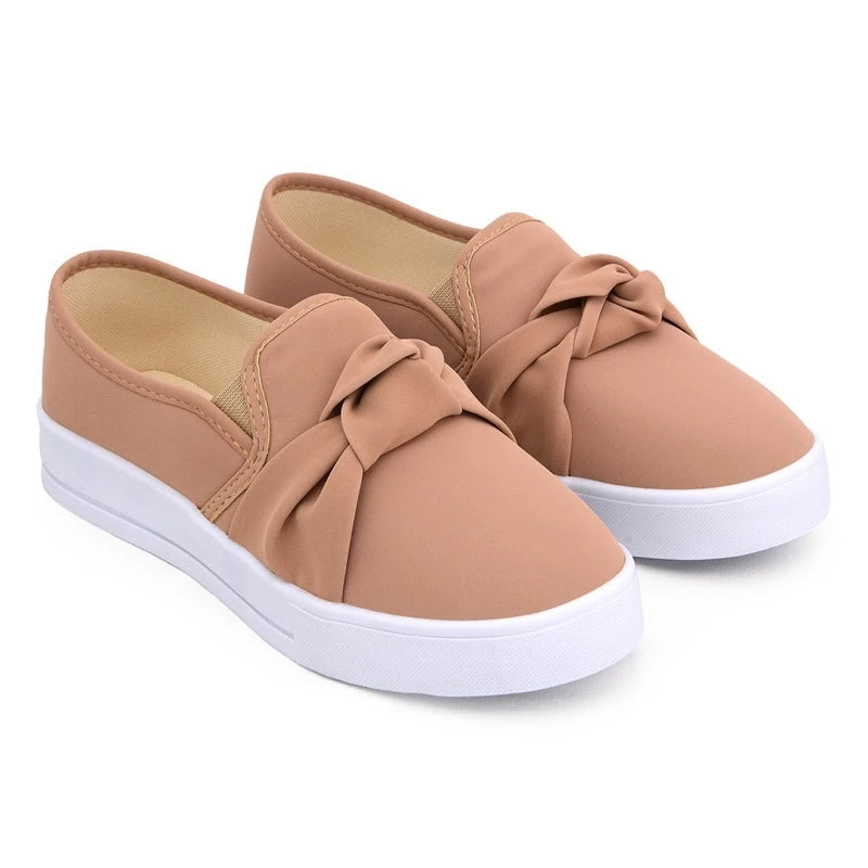 Tênis Feminino Casual confortável Iate Slip On Stillus Calce Fácil Laço 1 Dynasty inverno