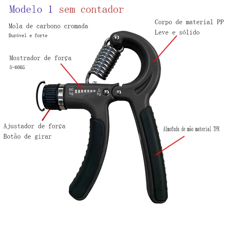 Aderência de mão Hand grip 5-60KG Exercite a força do antebraço e dos dedos