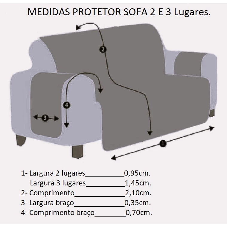 Kit Protetor P/ Sofá 2 e 3 lugares Matelado Com Bolso Cores