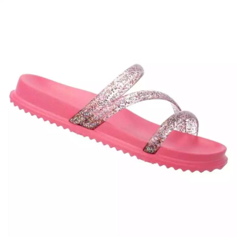 Sandália Papete Birken Glitter Rasteirinha Feminina Brilho Chinelo Confortável