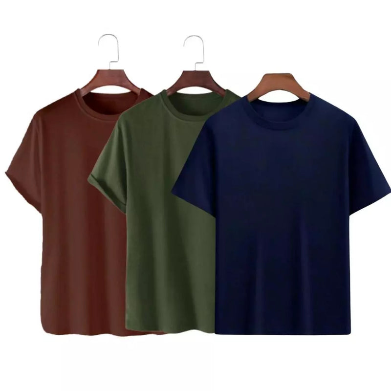 Kit 3 Camisetas Basica Streetwear Camisa T-Shirt Masculina Slim Promoção Algodão Varias Cores