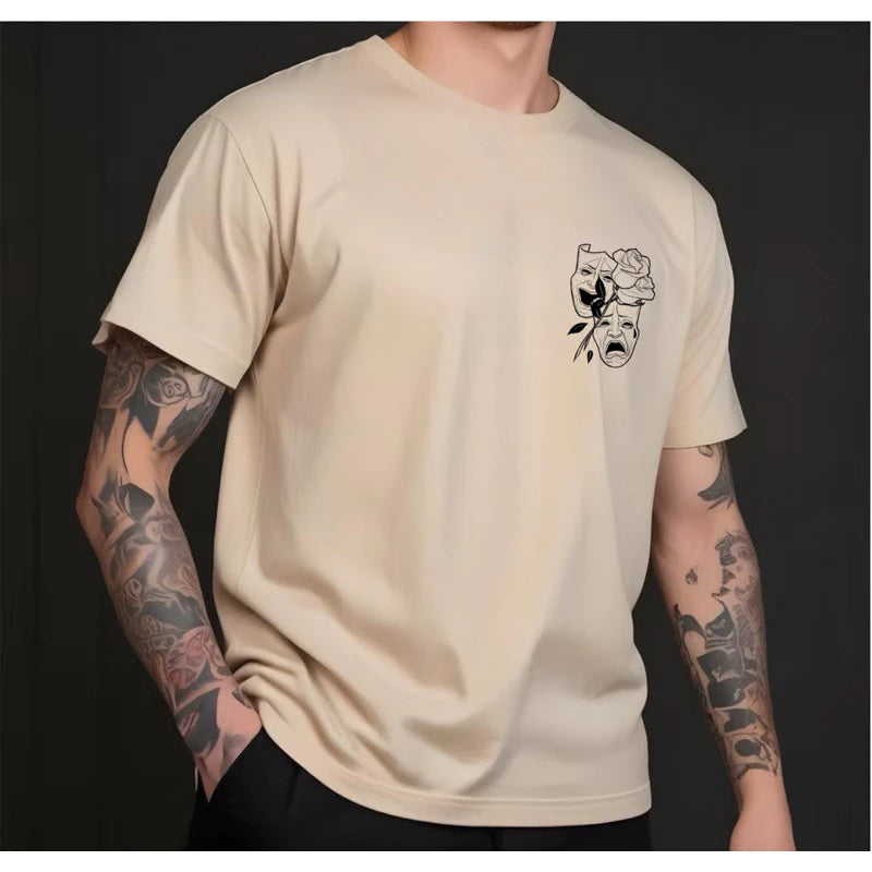 Camiseta Chora Agora Ri Depois Flor Camisa Masculina  Streetwear 100% Algodão Unissex