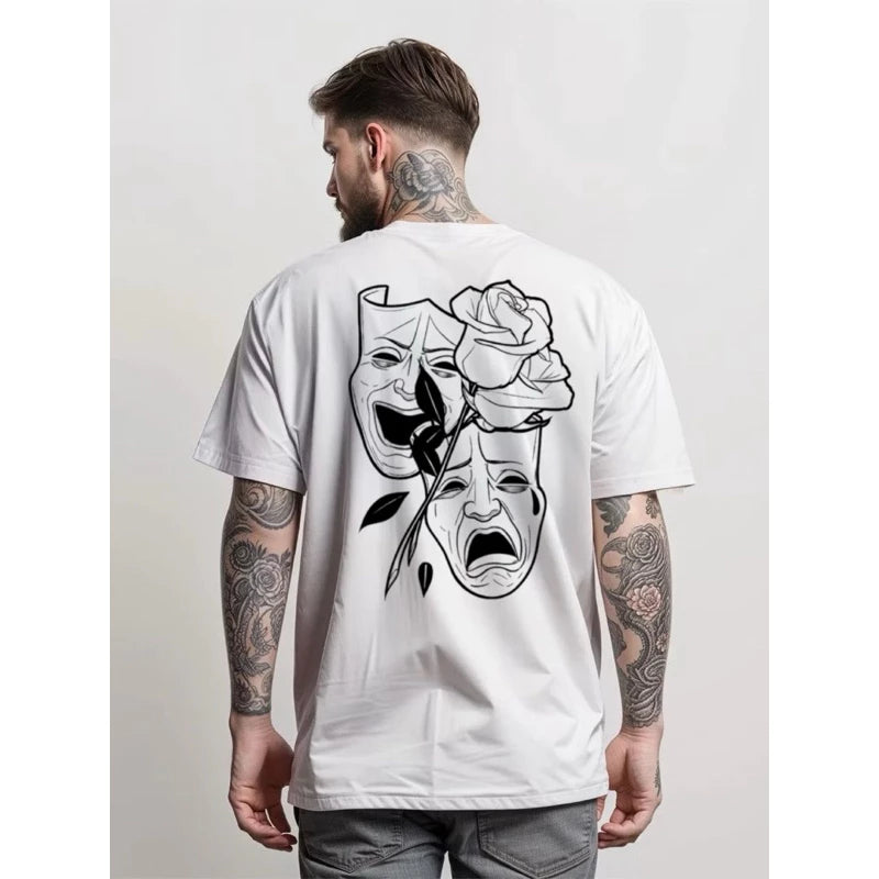 Camiseta Chora Agora Ri Depois Flor Camisa Masculina  Streetwear 100% Algodão Unissex