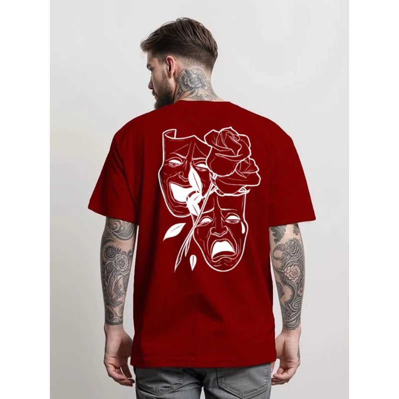 Camiseta Chora Agora Ri Depois Flor Camisa Masculina  Streetwear 100% Algodão Unissex