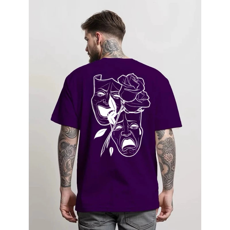 Camiseta Chora Agora Ri Depois Flor Camisa Masculina  Streetwear 100% Algodão Unissex