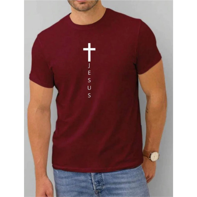 Camisa Camiseta Masculina Jesus Cristo Cruz Evangélica Algodão Malha 30.1