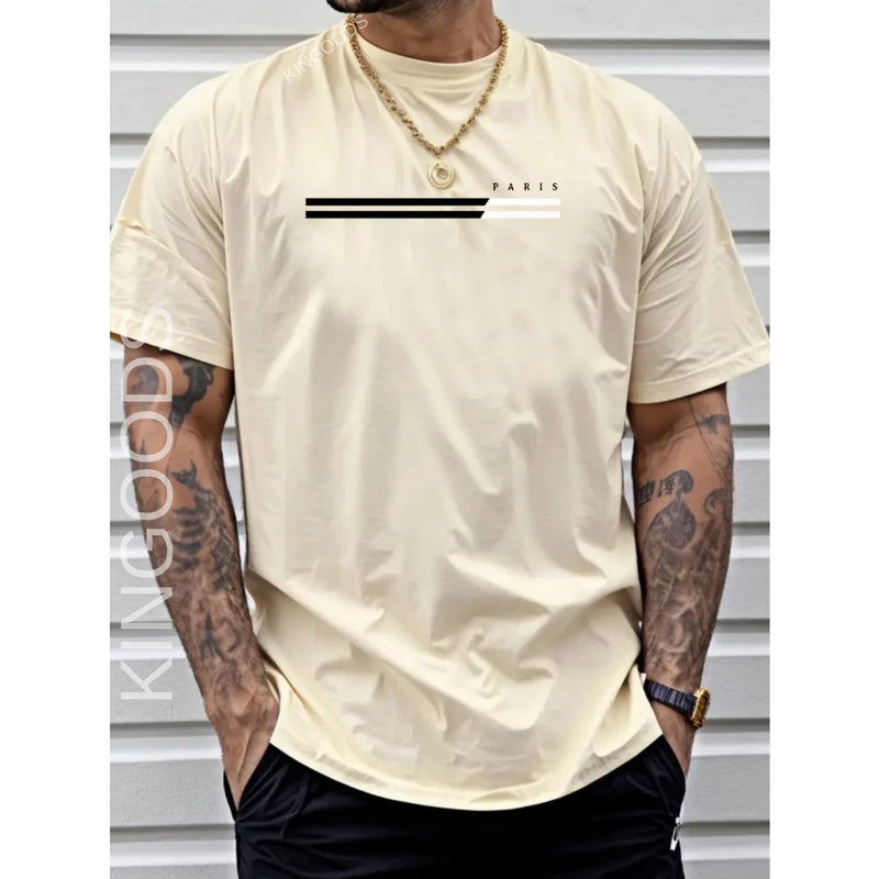 Camiseta Masculina Paris PB listra camisa 100% algodão