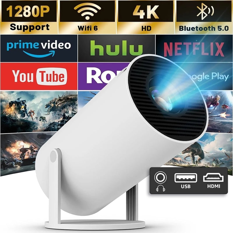 Projetor 4K HD Portátil HY300 Pro Wifi e Bluetooth Xbox, PS, Pc,Alto Falante Embutido