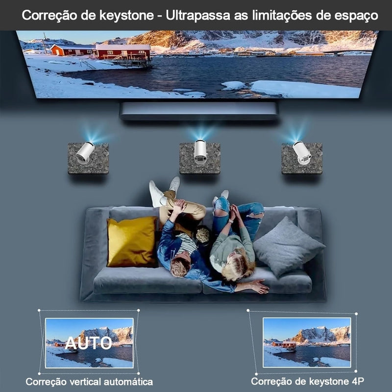 Projetor 4K HD Portátil HY300 Pro Wifi e Bluetooth Xbox, PS, Pc,Alto Falante Embutido