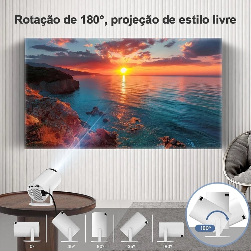 Projetor 4K HD Portátil HY300 Pro Wifi e Bluetooth Xbox, PS, Pc,Alto Falante Embutido