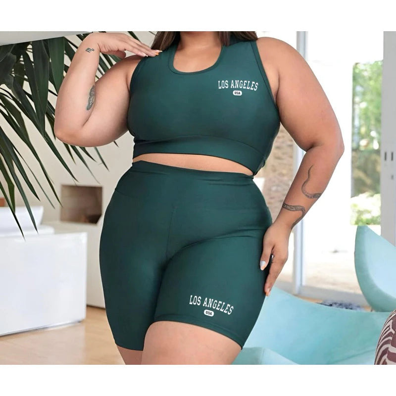 Conjuntos Top Shorts  plus size Academia   Los Angeles