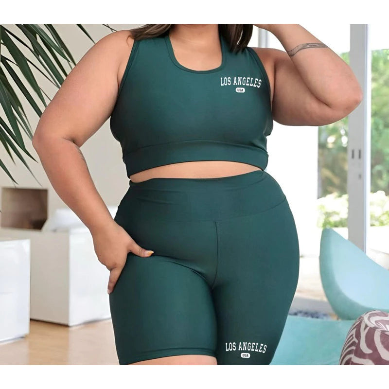 Conjuntos Top Shorts  plus size Academia   Los Angeles